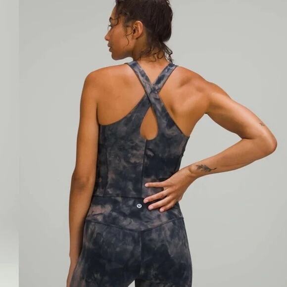 Lululemon Key to Balance Yoga Tank Top Diamond Dye Graphite Size 8 - Picture 2 of 4